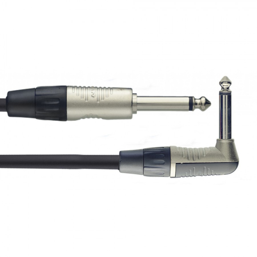 Stagg NGC3PLR 3m / 10 ft Premium Instrument Cable - Straight/Angled, Black