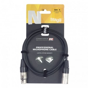 Stagg NMC6R 6m / 20 ft Premium XLR M/F Microphone Cable - Black