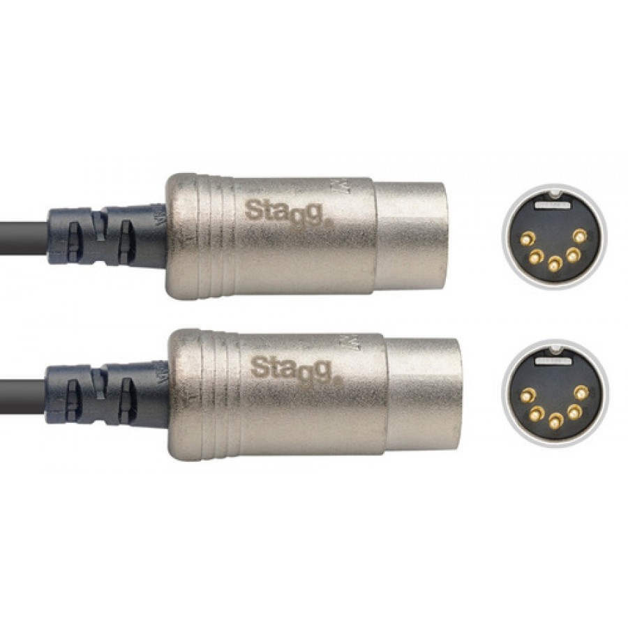 Stagg NMD1R N-Series MIDI Cable, 1 Metre