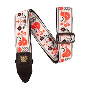 Ernie Ball Classic Jacquard Guitar Strap, Red Bird Winter