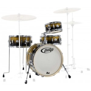 DW PDP Daru Jones New Yorker 4pc Shell Pack - Gold to Black Sparkle Fade