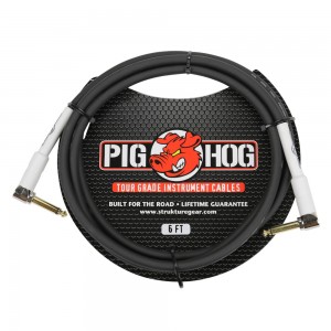 Pig Hog Instrument Cable, 6ft - Right Angle to Right Angle Jack