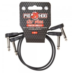 Pig Hog Lil Pigs 1ft Low Profile Patch Cables - 2 Pack, Black