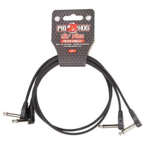 Pig Hog Lil Pigs 2ft Low Profile Patch Cables - 2 Pack, Black