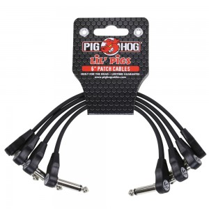 Pig Hog Lil Pigs 6in Low Profile Patch Cables - 4 Pack, Black