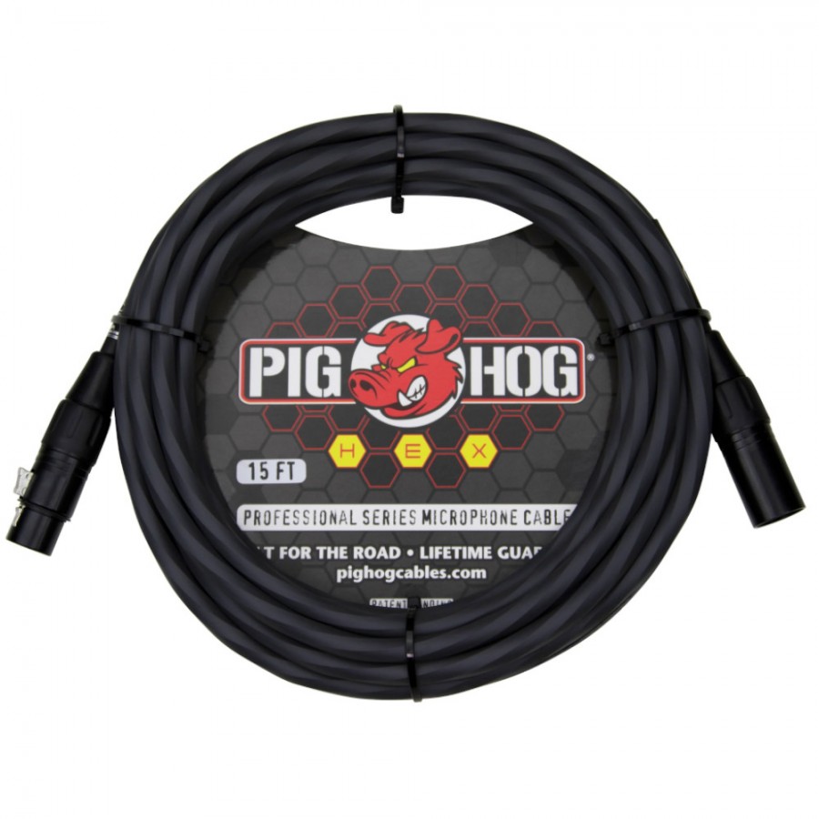Pig Hog Hex Series Mic XLR Cable, 15ft - Grey
