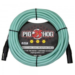 Pig Hog Hex Series Mic XLR Cable, 25ft - Seafoam Green