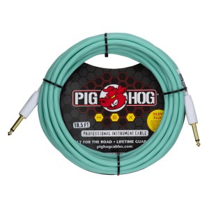 Pig Hog Hex Series Silent Instrument Cable, 18.6 ft - Seafoam Green