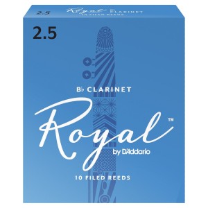 Royal by D'Addario Bb Clarinet Reeds, Strength 2.5, 10-pack