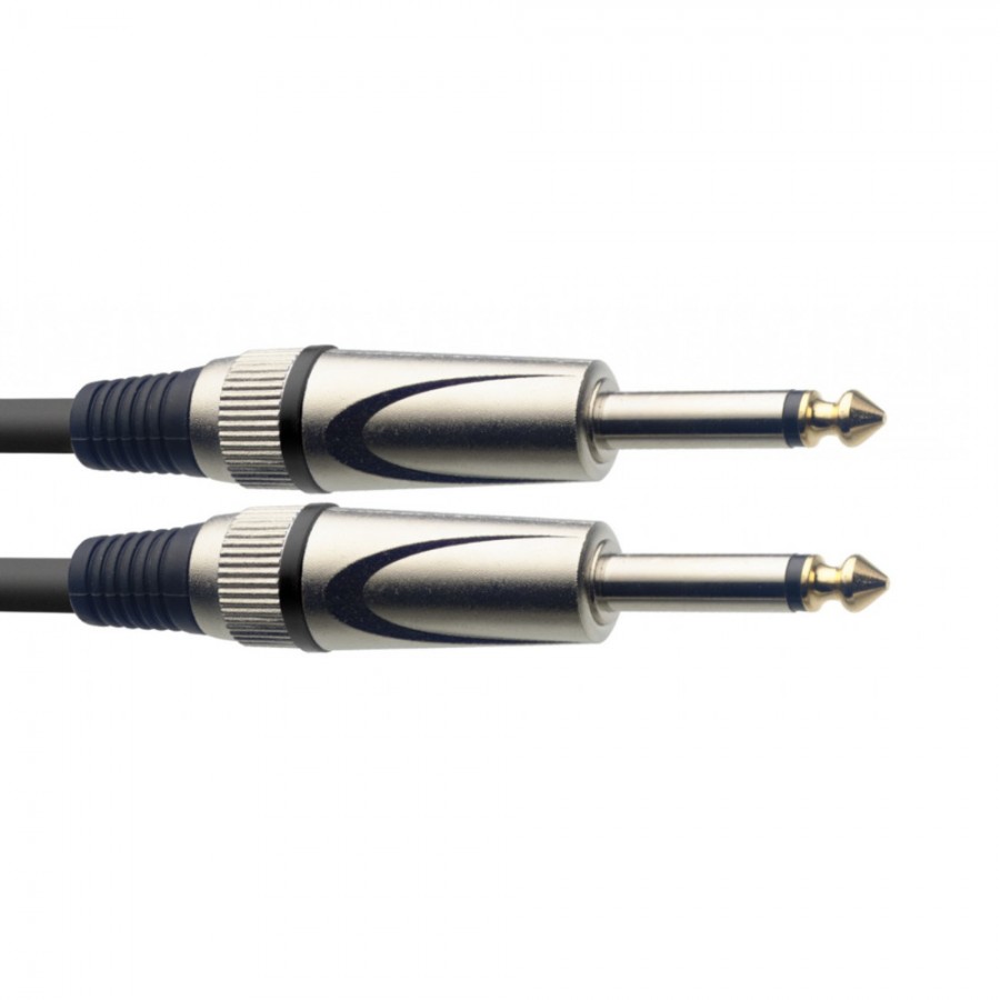 Stagg SGC6DL 6m / 20 ft Instrument Cable - Straight/Straight, Black