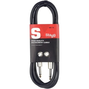 Stagg SGC6DL 6m / 20 ft Instrument Cable - Straight/Straight, Black