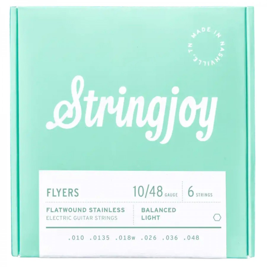Stringjoy Flyers 10-48 Balanced Light Gauge - Flatwound Stainless Electric