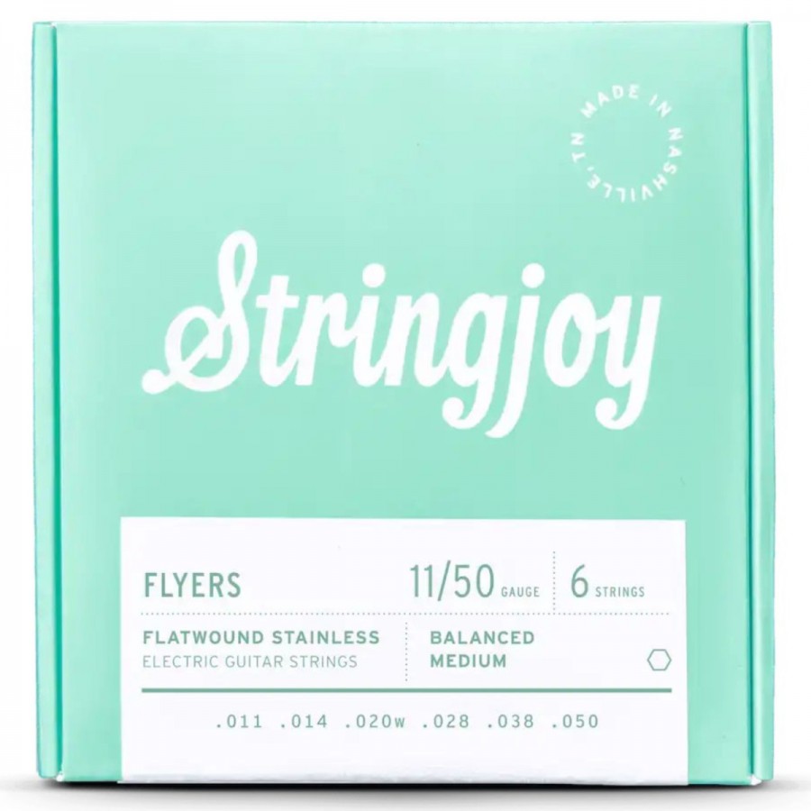 Stringjoy Flyers 11-50 Balanced Medium Gauge - Flatwound Stainless Electric
