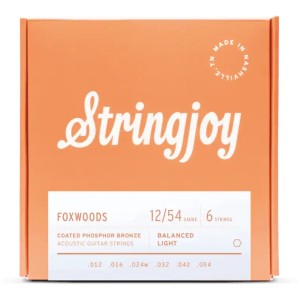 Stringjoy Foxwoods Light Gauge (12-54) Coated Phosphor Bronze Acoustic Guitar Strings
