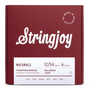 Stringjoy Naturals Light Gauge (12-54) Phosphor Bronze Acoustic Guitar Strings