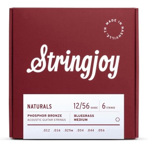 Stringjoy Naturals Bluegrass Gauge (12-56) Phosphor Bronze Acoustic Guitar Strings