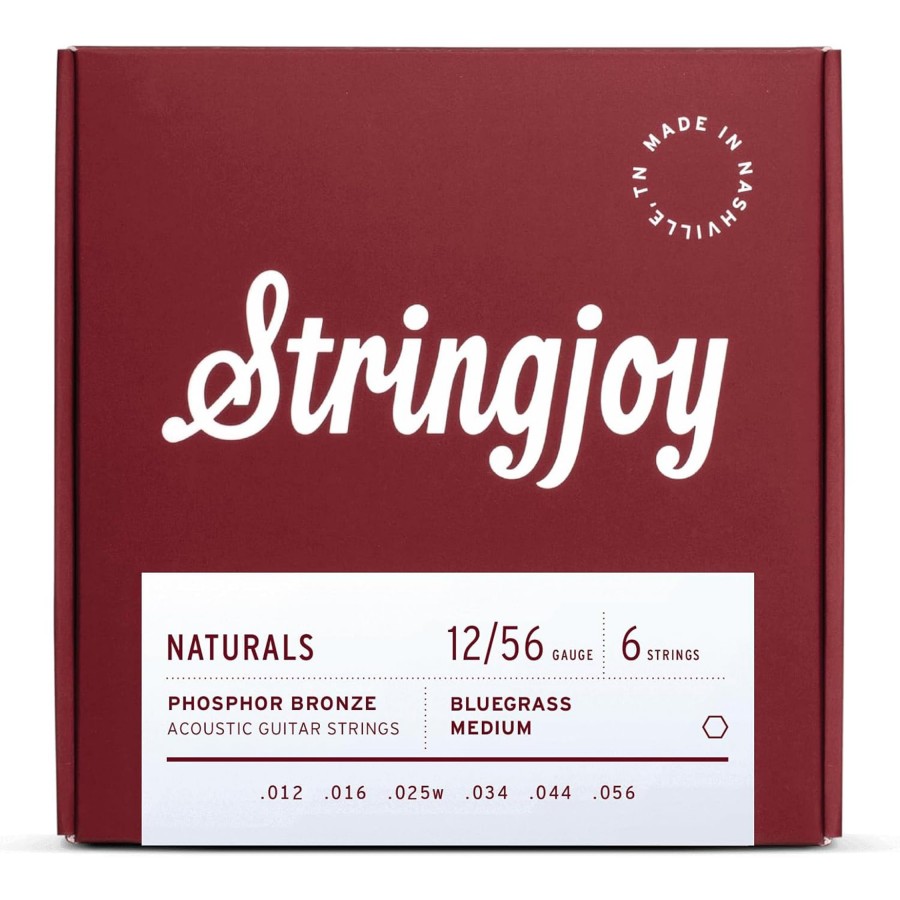 Stringjoy Naturals Bluegrass Gauge (12-56) Phosphor Bronze Acoustic Guitar Strings
