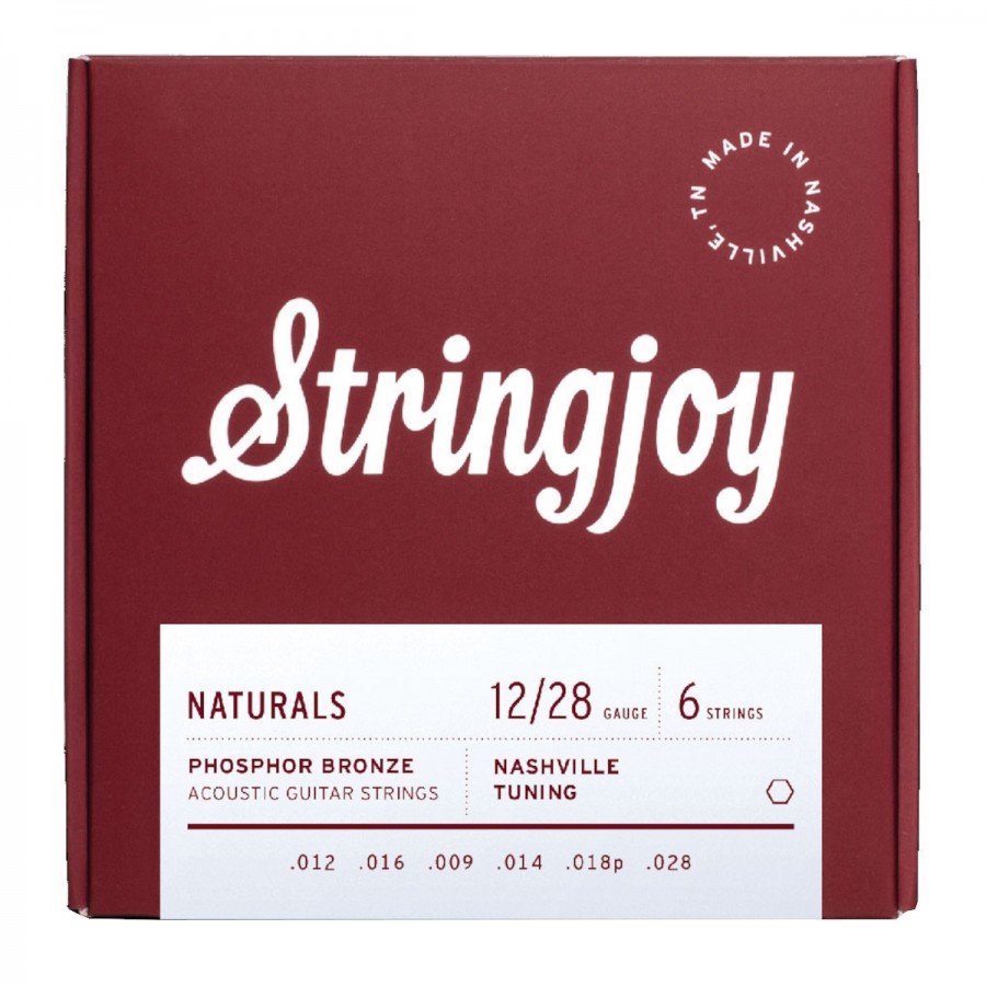 Stringjoy Naturals Nashville Tuning (12-28) Phosphor Bronze Acoustic Guitar Strings