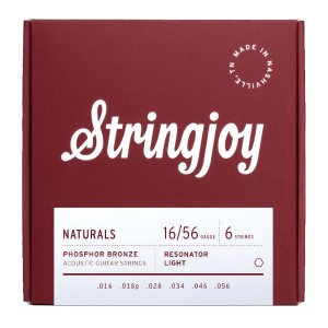 Stringjoy Naturals Resonator Gauge (16-56) Phosphor Bronze Acoustic Guitar Strings
