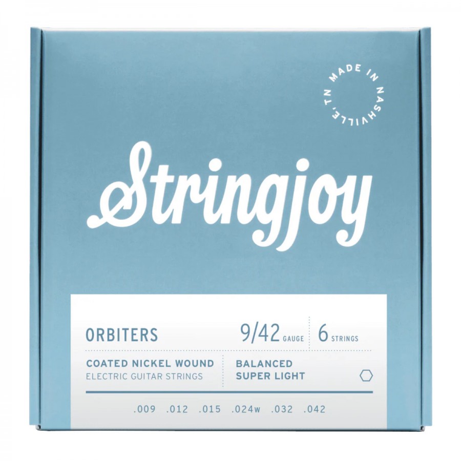 Stringjoy Orbiters Balanced Super Light Gauge (9-42) Coated Nickel Wound Electric Guitar Strings