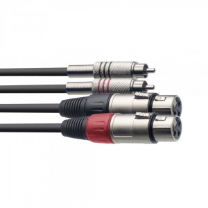 Stagg STC3CMXF 3 m / 10ft Twin Cable - RCA Male to XLR Female