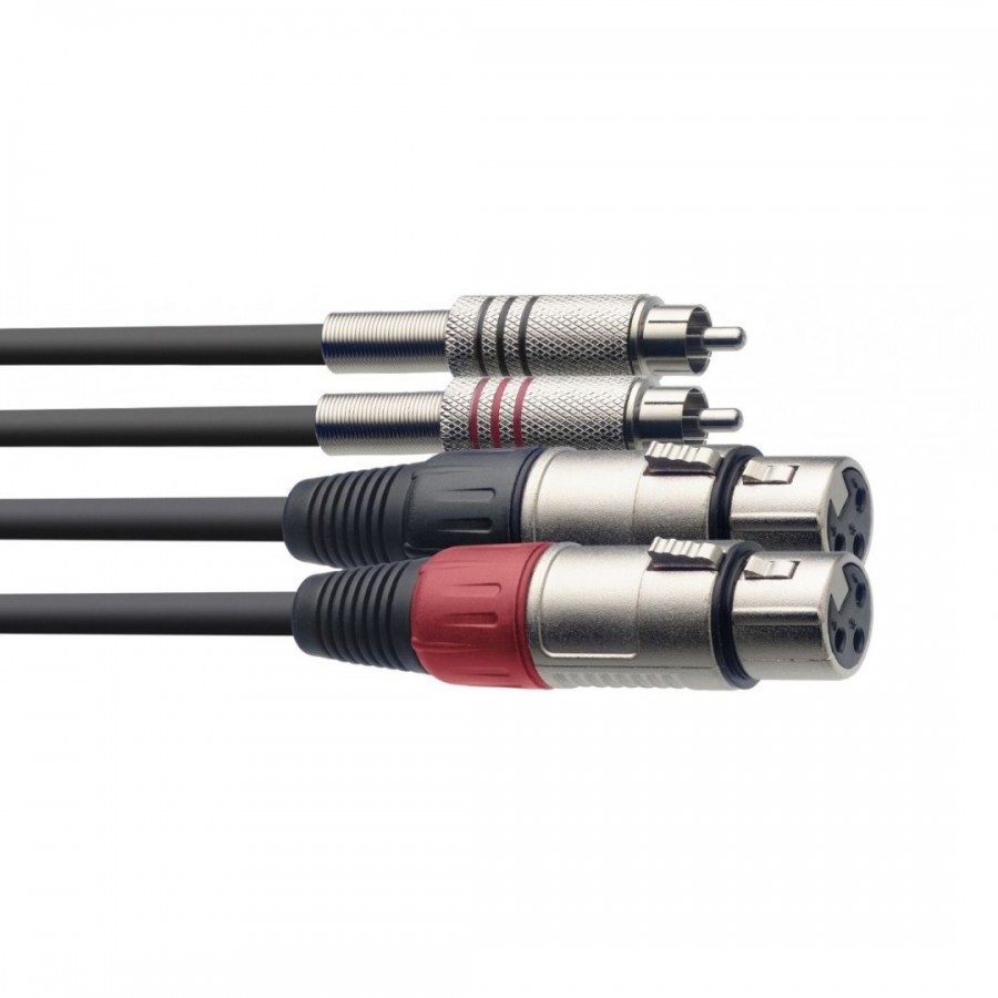 Stagg STC3CMXF 3 m / 10ft Twin Cable - RCA Male to XLR Female