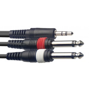 Stagg SYC2/MPSB2P E 2m / 6ft Y-Cable - Mini Jack 3.5mm - 2 x Mono Jack 6.35 mm 