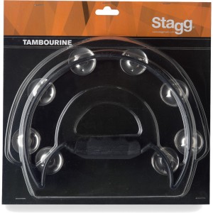 Stagg TAB-2 BK Cutout Tambourine, 16 Jingles, Black