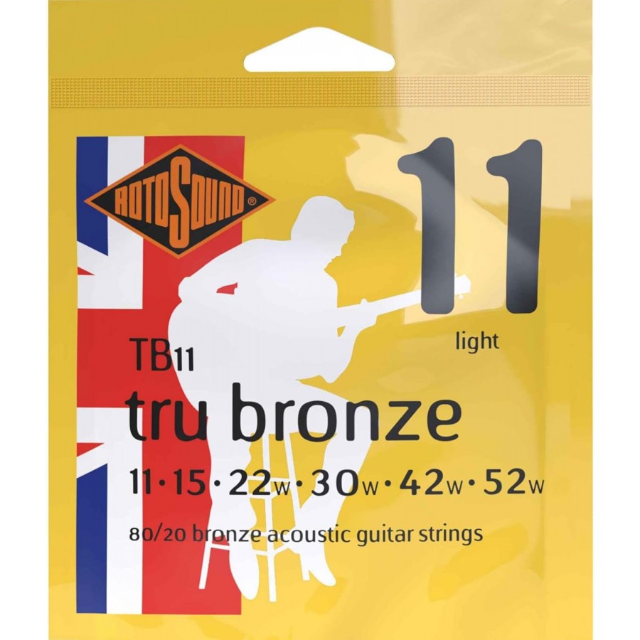 Rotosound TB11 Tru Bronze String Set Acoustic 80/20 Bronze 11-52