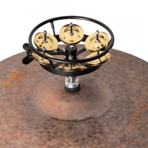 Meinl THH1B-BK Hi-Hat Tambourine, Brass Jingles - Black
