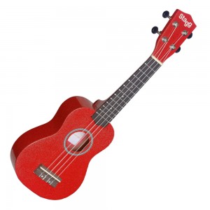 Stagg US-RED Soprano Ukulele, Red, With Gig Bag