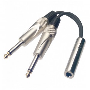 Stagg Cable - Female Stereo to 2 x Male mono YC-0,1/1PFS2PH