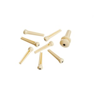 D'Addario Planet Waves PWPS12 Molded Bridge Pin Set with End Pin, Ivory with Black Dot