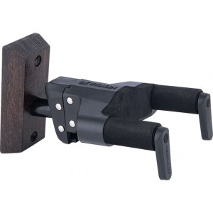 Hercules Auto Grip System (AGS) Guitar Wall Hanger,  Dark Wood Base, Short Arm