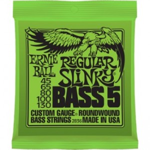 Ernie Ball 2836 5-String Regular Slinky Bass Strings (.045-.130)