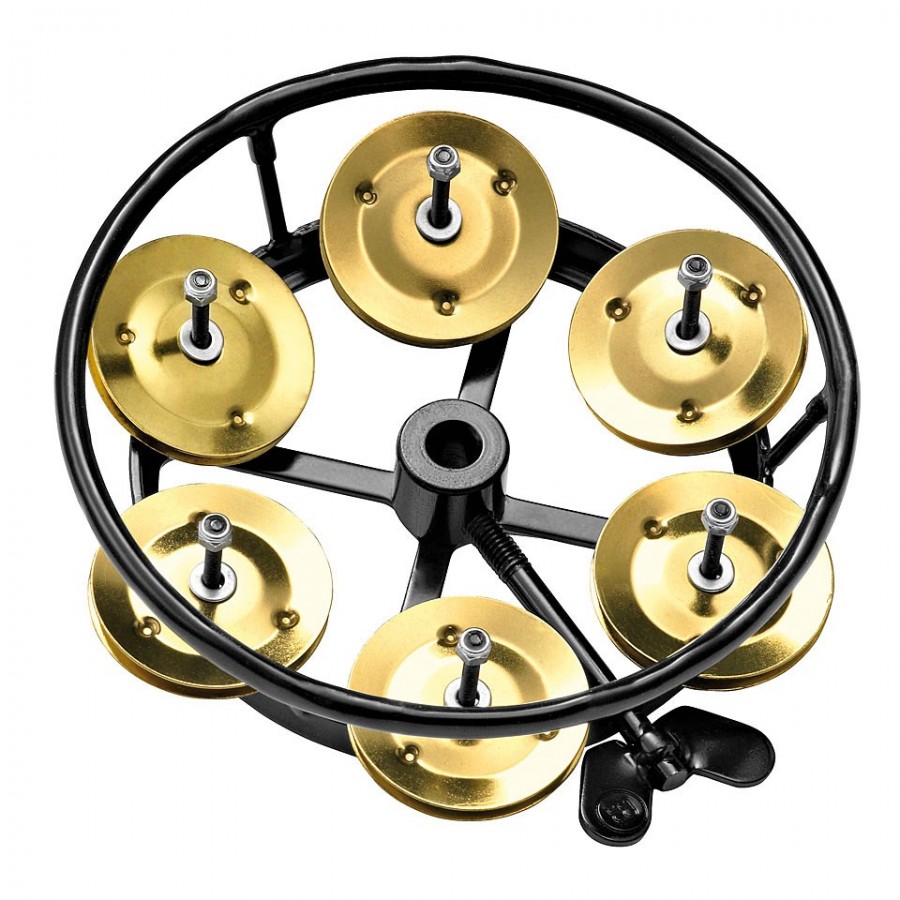 Meinl THH1B-BK Hi-Hat Tambourine, Brass Jingles - Black
