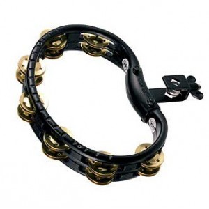 Meinl TMT2B-BK Mountable Tambourine, Brass Jingles, Black