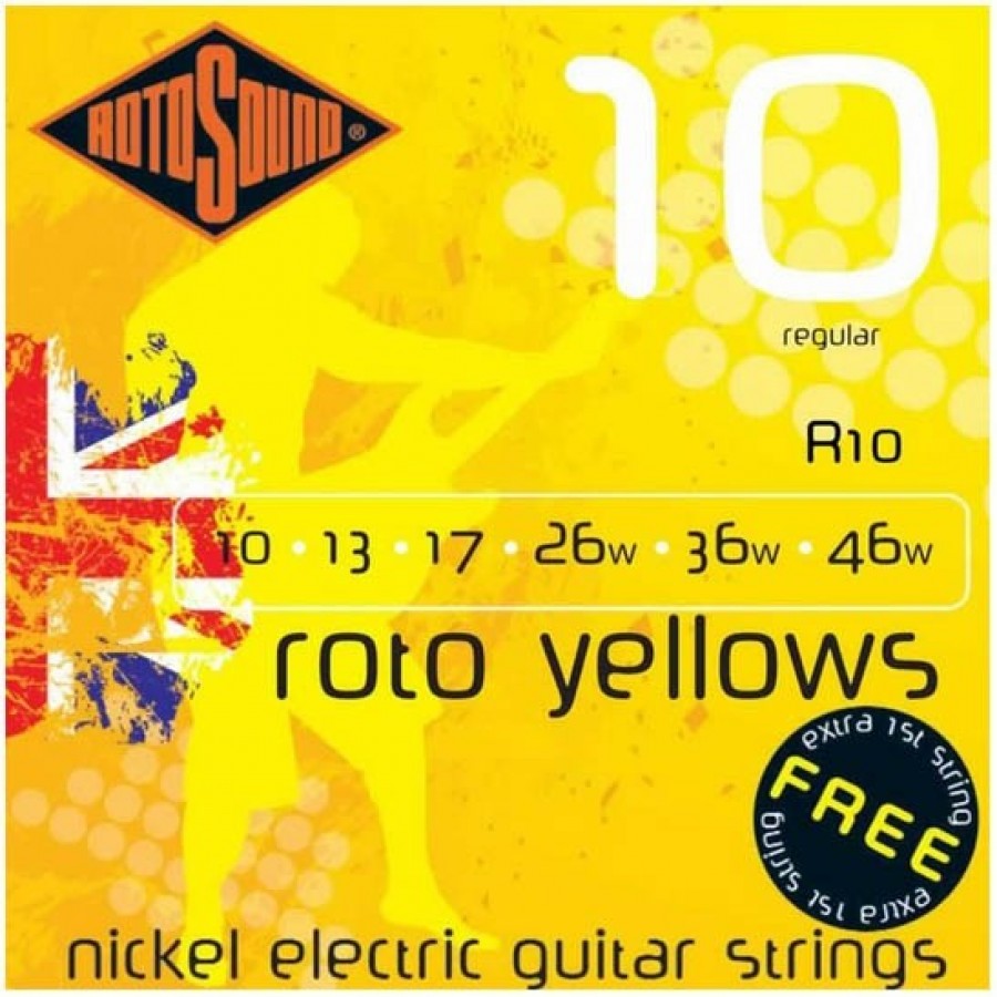 Rotosound R10 Roto Yellows Electric Guitar Strings 10-46