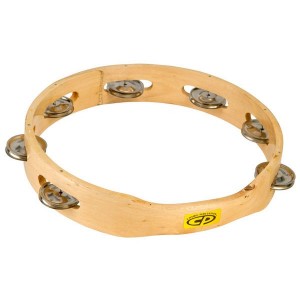 LP CP389 Tambourines CP Wood, Headless, Single Row Jingles, 10