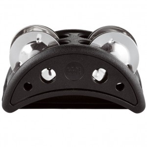 Meinl CFJS2S-BK Compact Plastic Foot Tambourine with Steel Jingles - Black