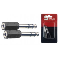 Stagg AC-PMSJFSH Stereo Jack Male to Mini Jack Female Adapter - 2-pack