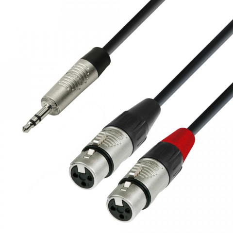 Adam Hall Audio Cable REAN 3.5 mm Jack stereo to 2 x XLR female 1.8 m Adam Hall Audio Cable REAN 3.5 mm Jack stereo to 2 x XLR female 1.8 m