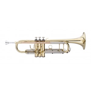 Bb trumpet, ML-bore, leadpipe in gold brass, with soft case