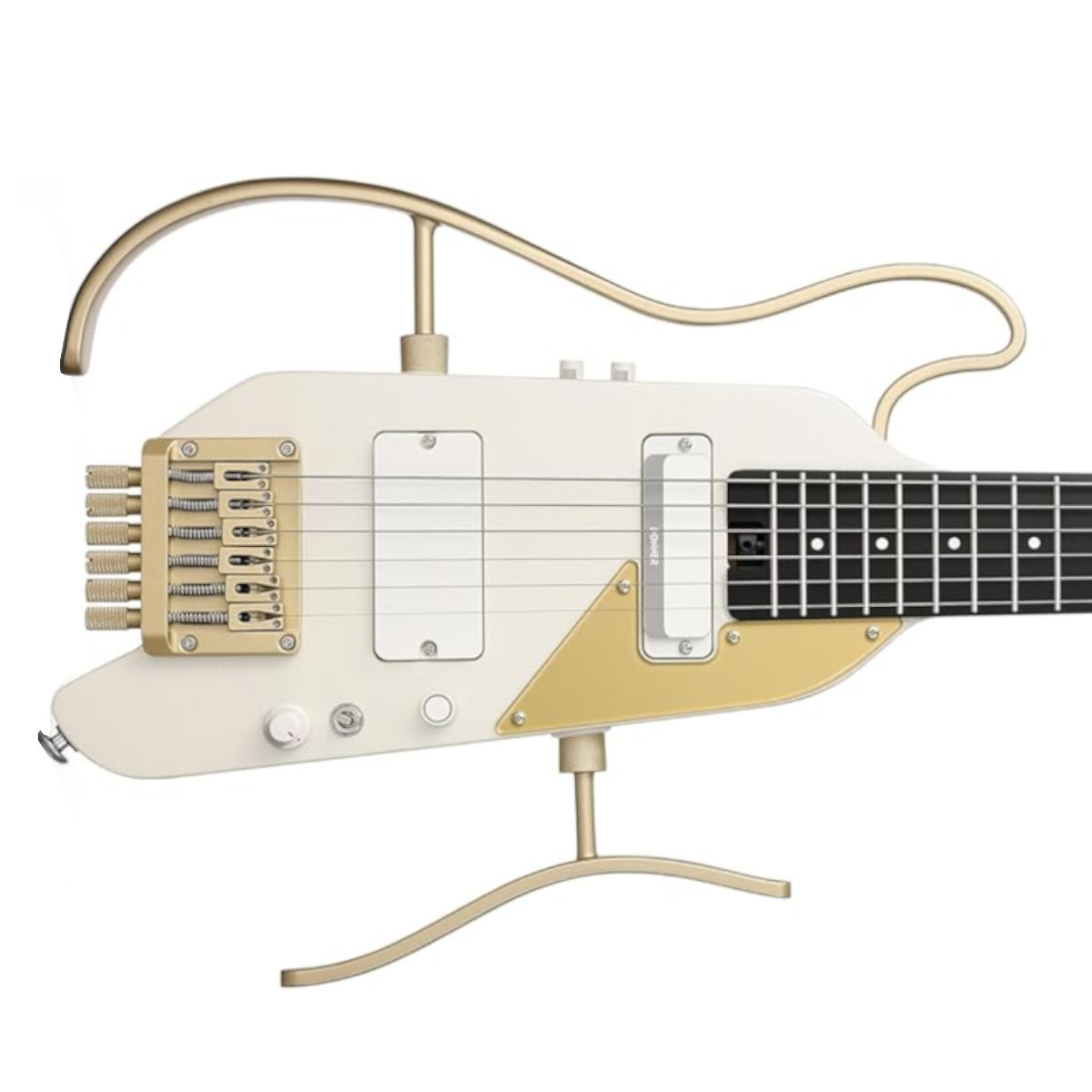 thumbnail image 2 of Donner HUSH-X Electric Guitar - Solid Body Sunburst, SH Pickups, Includes Gig Bag & Headphones (Open Box) 2 of 3