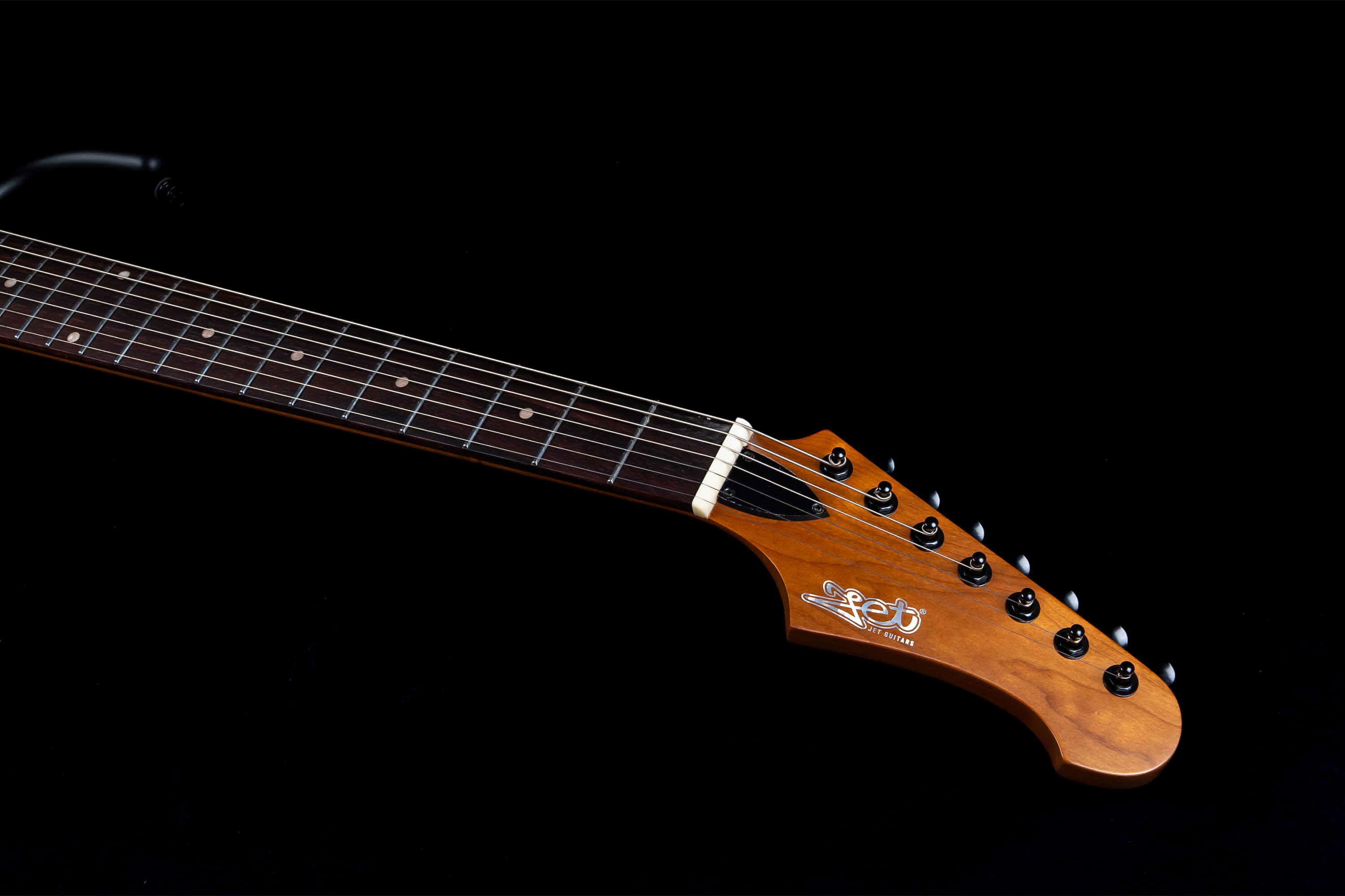 Jet Guitars JS-407 MBK R Roasted Maple / Rosewood 7-String HH - Matt Black