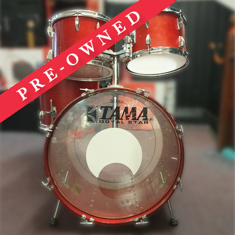 Pre Owned Tama Royal Star 12 13 16 22 Semi Gloss Wine Red